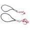 Set of 2 Pink Ribbon Breast Cancer Awareness Lamp Work Glass Cell Phone Charms product 3